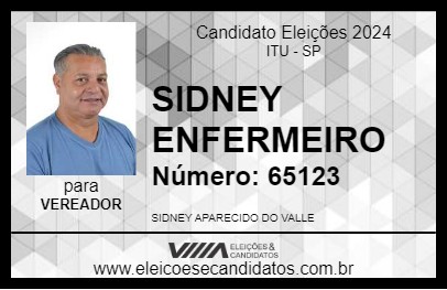 Candidato SIDNEY ENFERMEIRO 2024 - ITU - Eleições