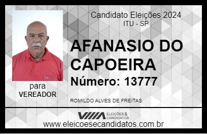 Candidato AFANASIO DO CAPOEIRA 2024 - ITU - Eleições