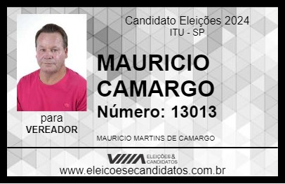 Candidato MAURICIO CAMARGO 2024 - ITU - Eleições