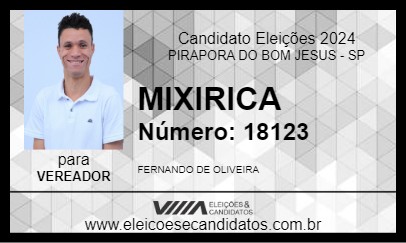 Candidato MIXIRICA 2024 - PIRAPORA DO BOM JESUS - Eleições