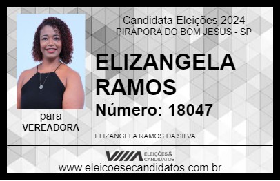 Candidato ELIZANGELA RAMOS  2024 - PIRAPORA DO BOM JESUS - Eleições