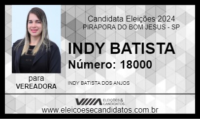 Candidato INDY BATISTA 2024 - PIRAPORA DO BOM JESUS - Eleições