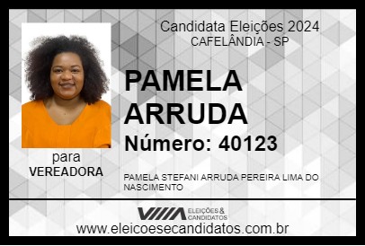 Candidato PAMELA ARRUDA 2024 - CAFELÂNDIA - Eleições