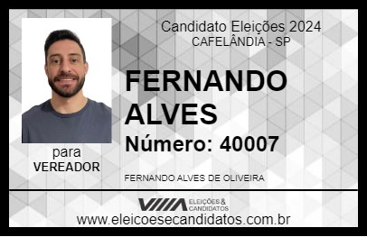 Candidato FERNANDO ALVES 2024 - CAFELÂNDIA - Eleições