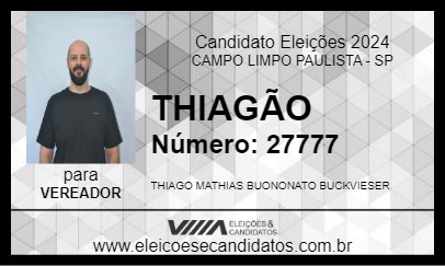 Candidato THIAGÃO 2024 - CAMPO LIMPO PAULISTA - Eleições