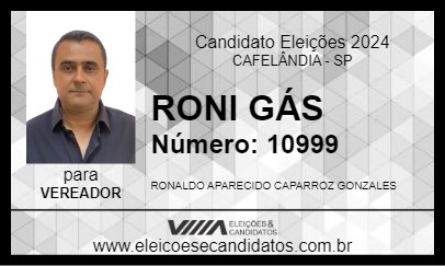 Candidato RONI GÁS 2024 - CAFELÂNDIA - Eleições