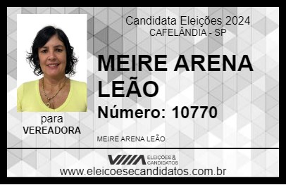 Candidato MEIRE ARENA LEÃO 2024 - CAFELÂNDIA - Eleições