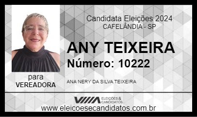 Candidato ANY TEIXEIRA 2024 - CAFELÂNDIA - Eleições