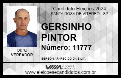 Candidato GERSINHO PINTOR 2024 - SANTA ROSA DE VITERBO - Eleições