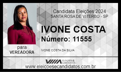 Candidato IVONE COSTA 2024 - SANTA ROSA DE VITERBO - Eleições