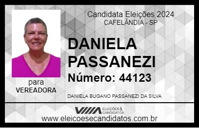 Candidato DANIELA PASSANEZI 2024 - CAFELÂNDIA - Eleições