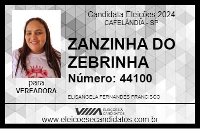 Candidato ZANZINHA DO ZEBRINHA 2024 - CAFELÂNDIA - Eleições