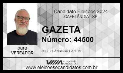 Candidato GAZETA 2024 - CAFELÂNDIA - Eleições