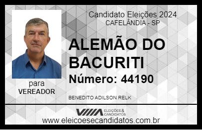 Candidato ALEMÃO DO BACURITI 2024 - CAFELÂNDIA - Eleições