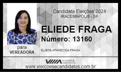 Candidato ELIEDE FRAGA 2024 - IRACEMÁPOLIS - Eleições