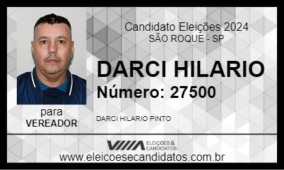 Candidato DARCI HILARIO 2024 - SÃO ROQUE - Eleições