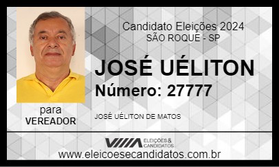 Candidato JOSÉ UÉLITON 2024 - SÃO ROQUE - Eleições