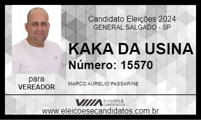 Candidato KAKA DA USINA 2024 - GENERAL SALGADO - Eleições