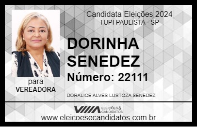 Candidato DORINHA SENEDEZ 2024 - TUPI PAULISTA - Eleições