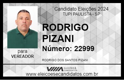 Candidato RODRIGO PIZANI 2024 - TUPI PAULISTA - Eleições