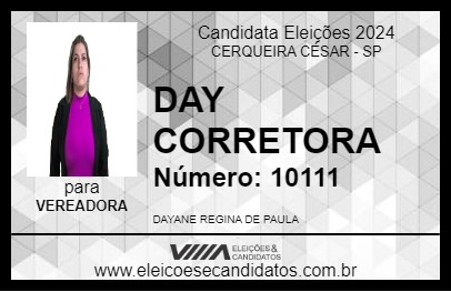 Candidato DAY CORRETORA 2024 - CERQUEIRA CÉSAR - Eleições