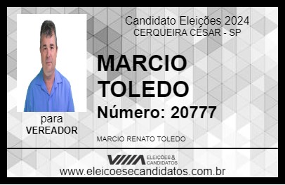 Candidato MARCIO TOLEDO 2024 - CERQUEIRA CÉSAR - Eleições