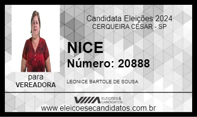 Candidato NICE 2024 - CERQUEIRA CÉSAR - Eleições