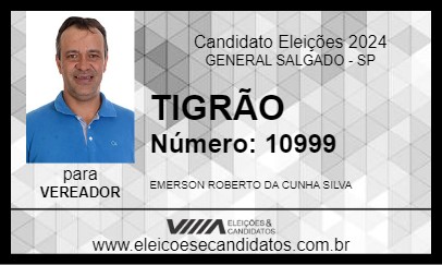 Candidato TIGRÃO 2024 - GENERAL SALGADO - Eleições