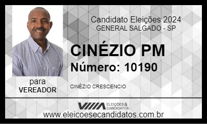 Candidato TENENTE CINÉZIO 2024 - GENERAL SALGADO - Eleições