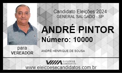 Candidato ANDRÉ PINTOR 2024 - GENERAL SALGADO - Eleições