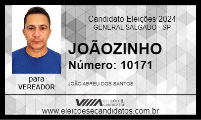 Candidato JOÃOZINHO 2024 - GENERAL SALGADO - Eleições