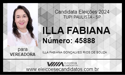 Candidato ILLA FABIANA 2024 - TUPI PAULISTA - Eleições