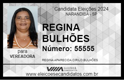 Candidato REGINA BULHÕES 2024 - NARANDIBA - Eleições