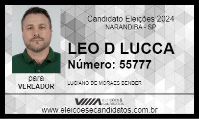 Candidato LEO D LUCCA 2024 - NARANDIBA - Eleições