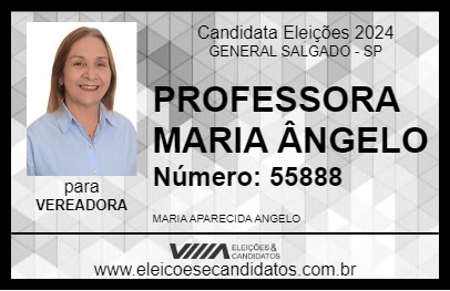 Candidato PROFESSORA MARIA ÂNGELO 2024 - GENERAL SALGADO - Eleições