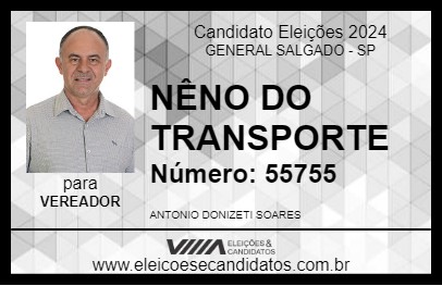 Candidato NÊNO DA CASA DE CARNE 2024 - GENERAL SALGADO - Eleições