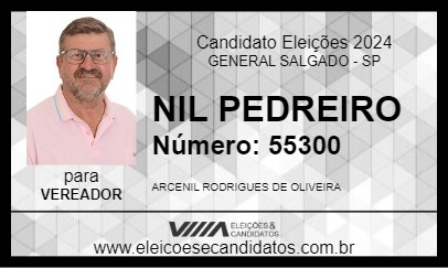 Candidato NIL PEDREIRO 2024 - GENERAL SALGADO - Eleições