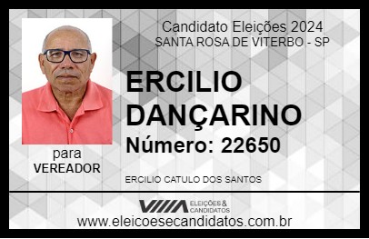 Candidato ERCILIO DANÇARINO 2024 - SANTA ROSA DE VITERBO - Eleições