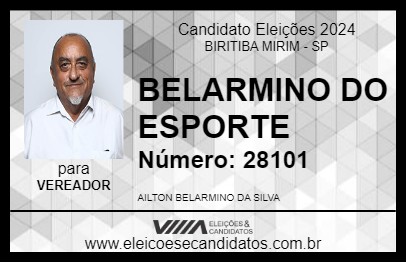 Candidato BELARMINO DO ESPORTE 2024 - BIRITIBA MIRIM - Eleições