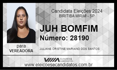 Candidato JUH BOMFIM 2024 - BIRITIBA MIRIM - Eleições