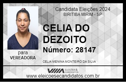 Candidato CELIA DO DEZOITO 2024 - BIRITIBA MIRIM - Eleições