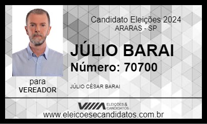 Candidato JÚLIO BARAI 2024 - ARARAS - Eleições