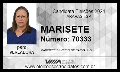 Candidato MARISETE 2024 - ARARAS - Eleições