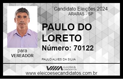 Candidato PAULO DO LORETO 2024 - ARARAS - Eleições