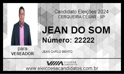 Candidato JEAN DO SOM 2024 - CERQUEIRA CÉSAR - Eleições