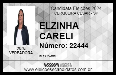 Candidato ELZINHA CARELI 2024 - CERQUEIRA CÉSAR - Eleições