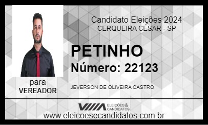 Candidato PETINHO 2024 - CERQUEIRA CÉSAR - Eleições