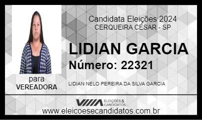 Candidato LIDIAN GARCIA 2024 - CERQUEIRA CÉSAR - Eleições