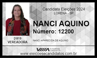 Candidato NANCI AQUINO 2024 - LORENA - Eleições