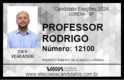 Candidato PROFESSOR RODRIGO 2024 - LORENA - Eleições